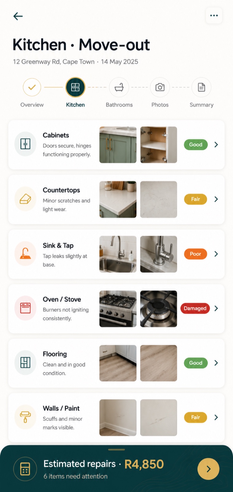 The inspector app capturing an inspection